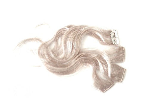 NATURAL LIGHT GREY HIGHLIGHTS REMY HAIR EXTENSIONS SET OF 4 PCS