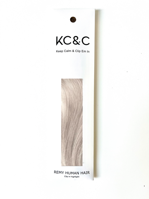 NATURAL LIGHT GREY HIGHLIGHTS REMY HAIR EXTENSIONS SET OF 4 PCS