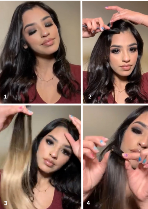 BLACK TO BLONDE OMBRE CLIP-IN HIGHLIGHTS 4 PCS
