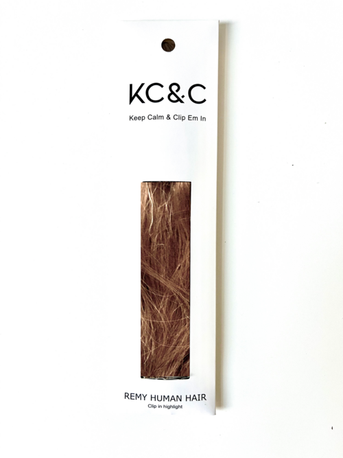 CARAMEL BROWN HIGHLIGHTS REMY HAIR EXTENSIONS 4 PCS