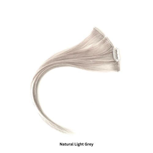 NATURAL LIGHT GREY HIGHLIGHTS REMY HAIR EXTENSIONS SET OF 4 PCS