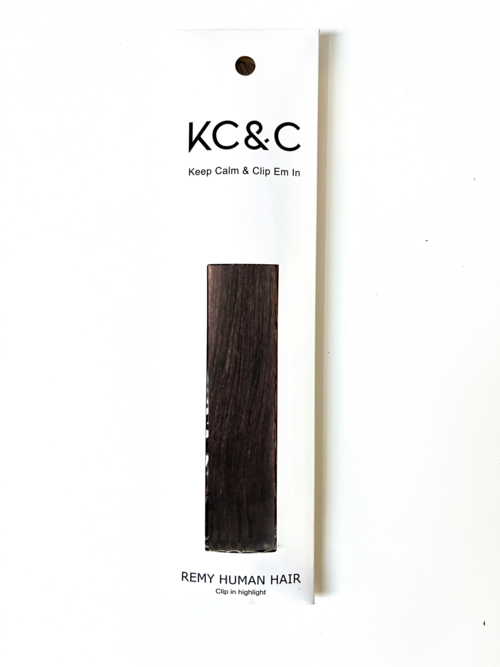 DARK BROWN HIGHLIGHTS REMY HUMAN HAIR EXTENSIONS SET OF 4